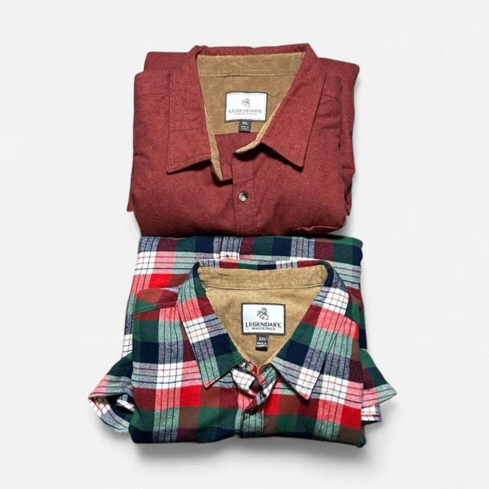 LOT OF 2‎ Legendary Whitetails Flannel Shirts Outdoor Wear Hunting Size 3XL